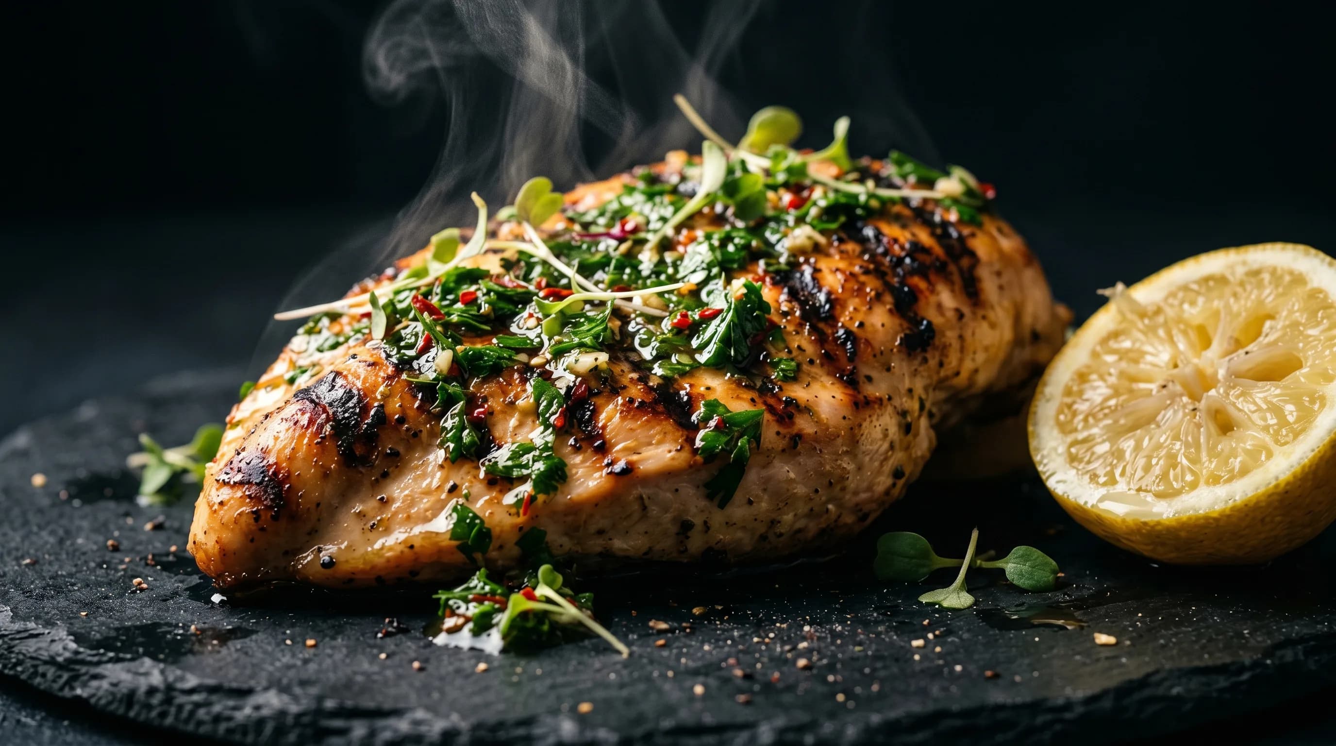 Frango grelhado com chimichurri